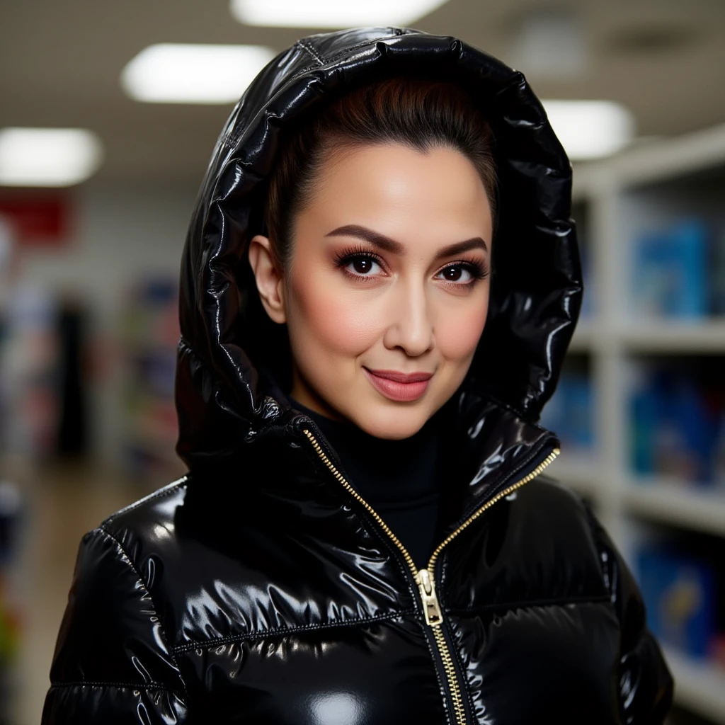 Retail packaging style , <lora:quiron_AngelicaHeart_v1_lora:0.77> AngelicaHeartQuiron woman, parka, hoodie , . Vibrant, enticing, commercial, product-focused, eye-catching, professional, highly detailed