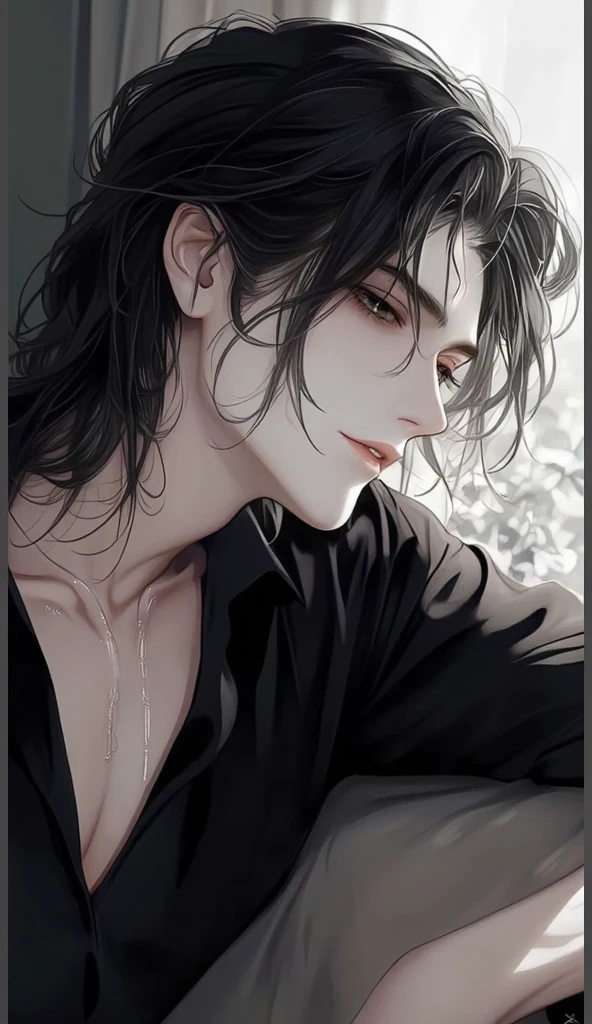 1 girl, 23 years old, long black hair, handsome face, business suit, red tie,long black pants, black leather gloves, high quality, masterpiece