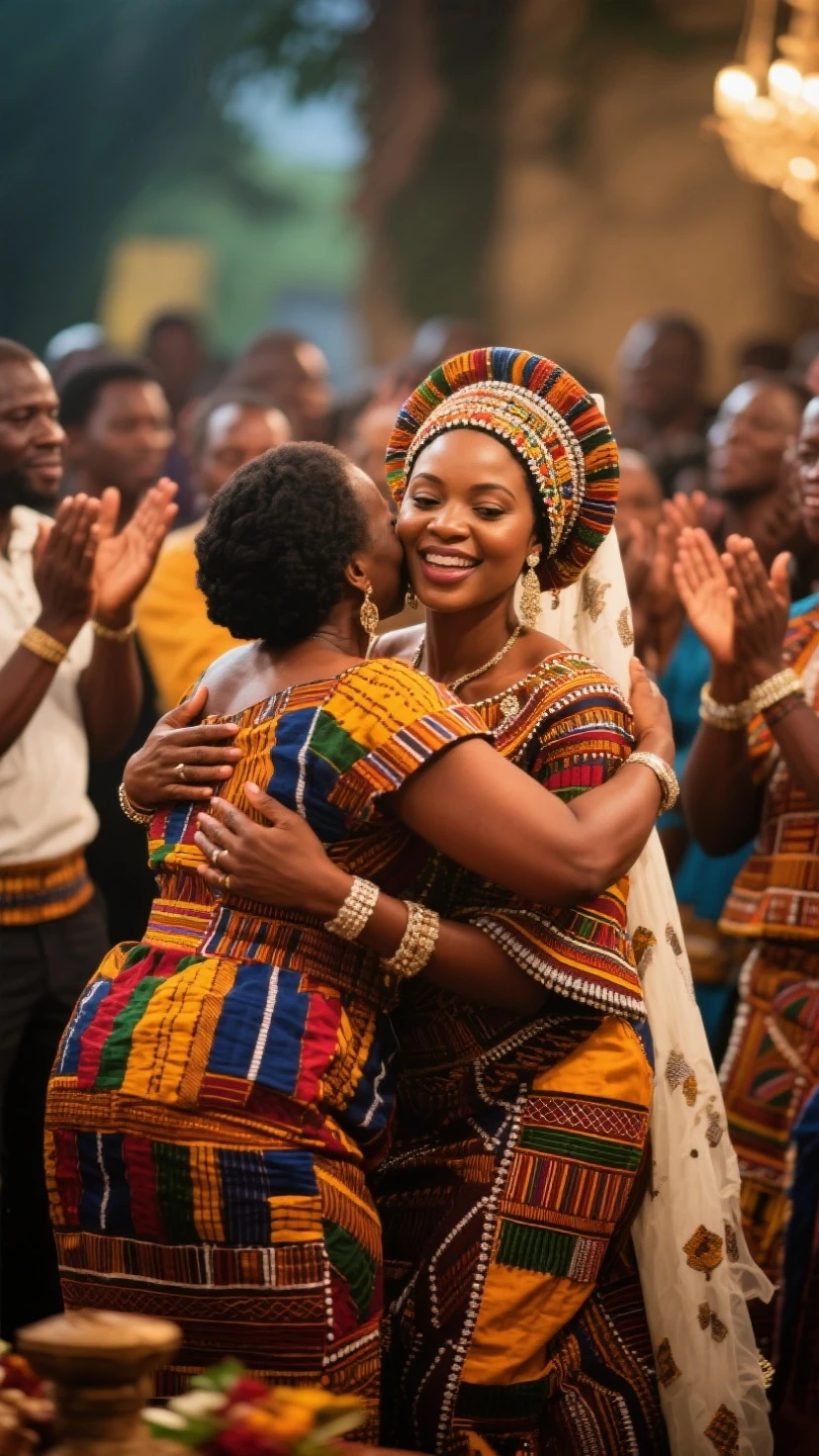 In an African Igbo wedding people are dancing eating rice and enjoying