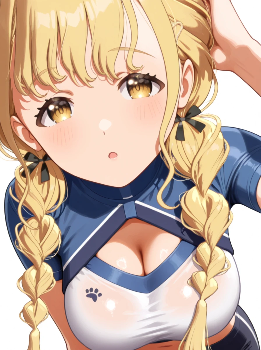 (masterpiece:1.2),Highest quality,Pixiv ,One girl,alone,View your viewers,,smile,White background only,whole body,From the side,One knee,,Look to the side、white background only、Gymnastics leotard, Floral print leotard,キラキラ輝く装飾が施されたLong sleeve leotard,expensive_Leg leotard,athletic leotard,tight-fitting leotard,Rainbow gradient leotard,Long sleeve leotard),thin,Slender body,slim,Gymnastics Club,Gymnast,Princess, Beautiful Eyes,軽いsmile,、No background