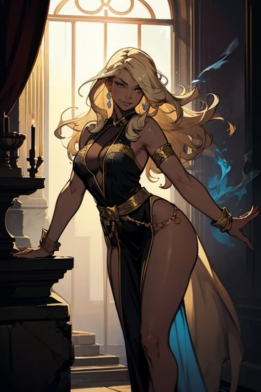 Dark Skin Woman. Leopard Woman. Blue eyes. Blond hair. Dark skin Woman. Medieval art. Curly Hair. Curly Blond Hair. Alone. DARK SKIN. Leopard Ears. Warrior Clothes
