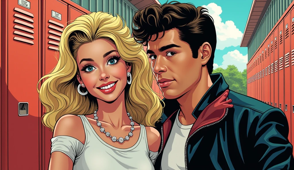 (gouache:0.8), (vector:1.4), smirk, a Sylvester Stallone and Margot Robbie, dancing in the park, ultra sharpness, night, muted colors,detailed face,