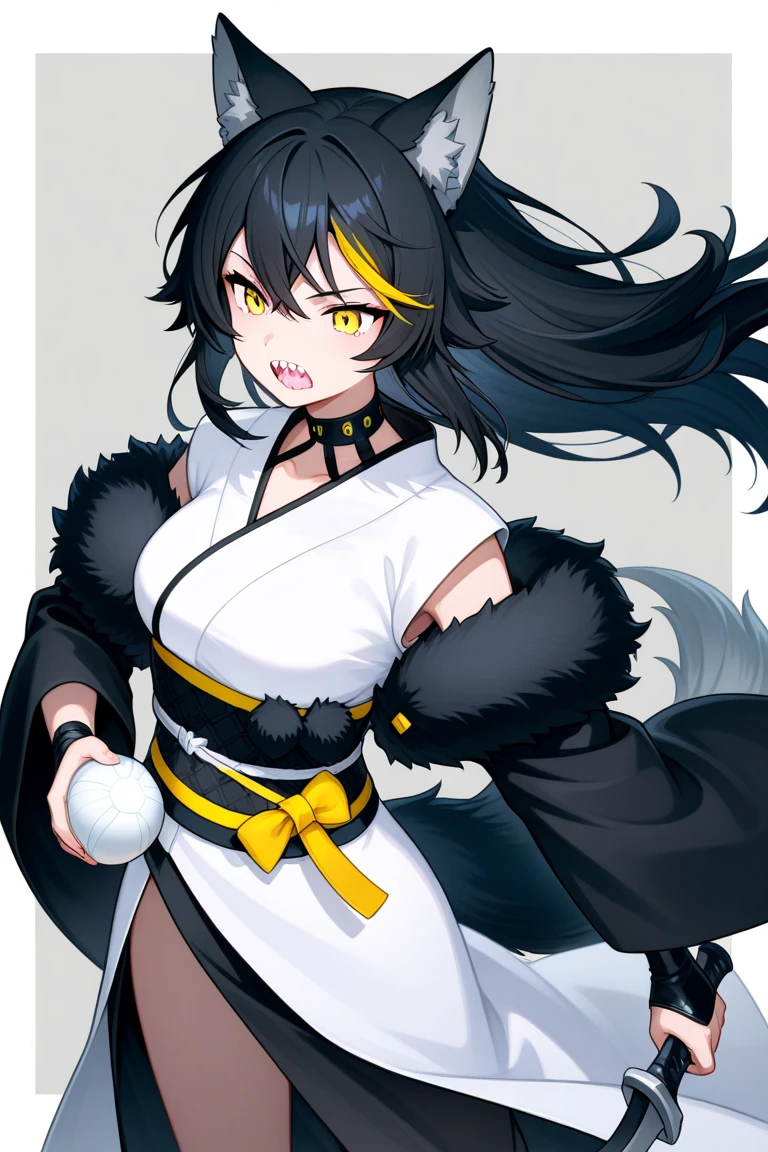 social game, unit illustration, cover_page, 1girl, solo, fighting pose, torn clothes, yukata, furry, kemono((animal body, detailed body fur))full body,maze, disorder, unhealthy, depressed, despair, misanthrope,