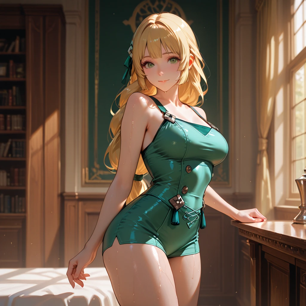 Real, 8K, Masterpiece: (1.2), Best Quality: (1.2), Reality Photos: (1.2), Intricate Details: (1.2), Shower Room, Full Body Drenched, Green Leotard, Cammy with Strike 2, Small, Blonde, Two Long Braids, Beautiful Face, Glaring at the Viewer, Balanced Face, Golden Ratio, No Glasses, High Definition, High Definition Skin, Smooth Skin, Raise Your Buttocks High, Crawling on all fours, body facing backwards, turning around, wearing combat boots, wearing red berets