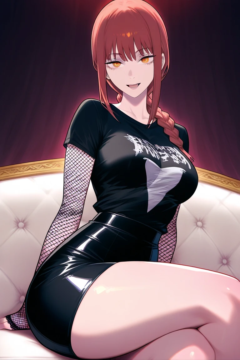 bright red eyes)beautiful, beautiful woman, perfect anatomy, perfect body, whole body, big breasts, choker:1.6, captivating look, slight smile, realism, from behind, facial focus,(looking at the viewer:1.2) Masterpiece, Rough skin, super detailed, high detail, high quality, 最high quality, 1080P, 16k, realist, 1 girl, (black fur:1.6, waist length hair), crop top, shiny black leggings, Chapped lips, blush, evening, sollight, (white long sleeve collared shirt:1.4), (shiny black boots), shy, path, dark forest, por la evening, Moonlight