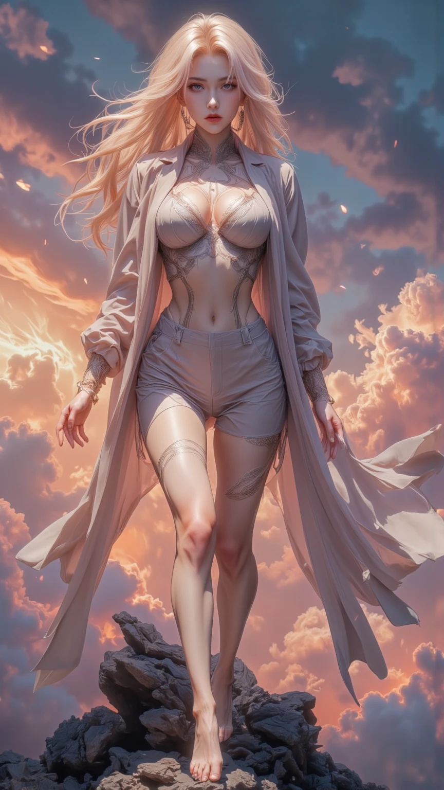 (masterpiece), (best quality:1.4), absurdres, [:intricate details:0.2], angel, angel wings, daytime sky,shimmering aura, intense focus, crackling energy, mysterious symbols, sparkling motes,