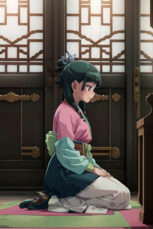 maomao_(kusuriya_no_hitorigoto),
green_hair, blue_eyes, bangs, long_hair, blunt_bangs, freckles, hair_ornament, japanese_clothes, long_sleeves, green_kimono, blue_ribbon, single_hair_bun,

"BREAK
fully clothed woman, 
(girl in seiza position, girl sitting in traditional Japanese style, girl in kneeling pose, girl's legs folded under her body, girl sitting on her heels, girl with calm expression, girl in Japanese setting:1.5), 
girl giving a handjob, female giving a handjob, girl stroking penis, female stroking penis, girl jerking off a man, female handjob, 
(beside the man's body:1.5), 
(woman in side pose:1.5), 
BREAK
1man, 
fat man, 
naked man, 
lying on back, supine position, laying down facing up, 
(:1.5), 
cumshot, 
BREAK
indoors, inside a room, interior, cozy room, 
close embrace, intimate pose, blushing, embarrassed expression, sensual atmosphere, 
dynamic pose, motion blur, body in motion, rhythmic movement, intense motion, thrusting, expressive movement, 
BREAK"