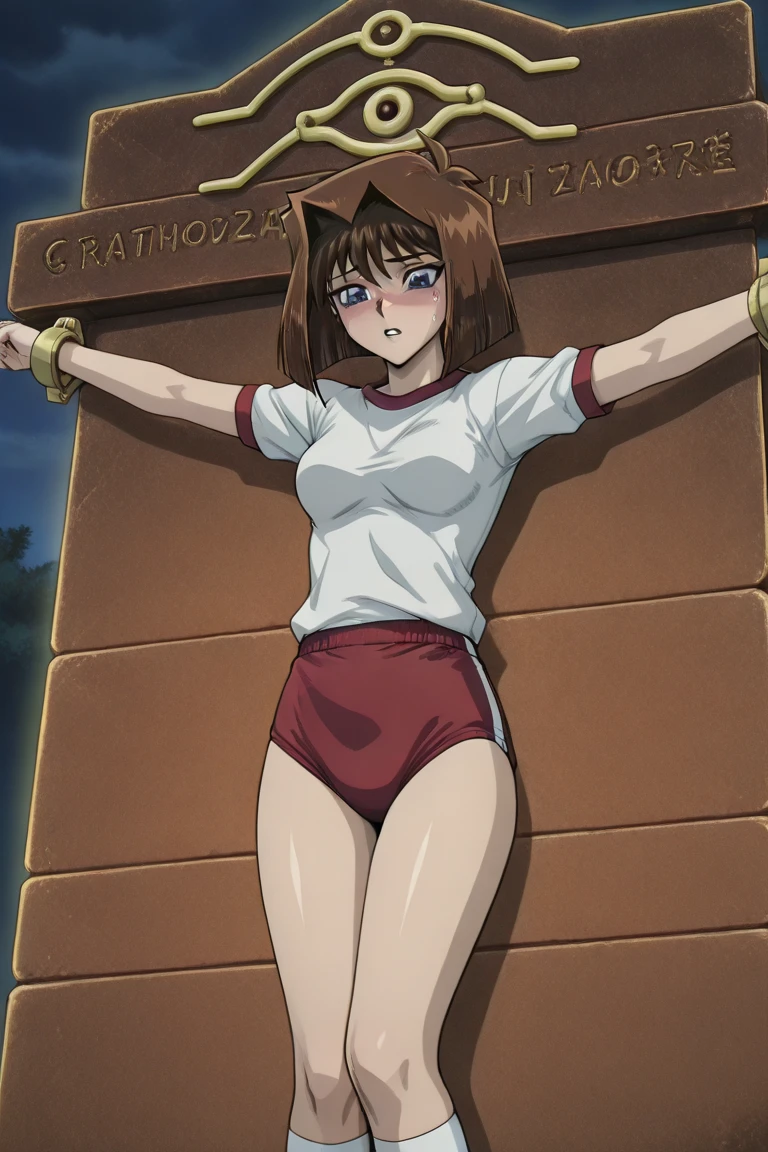 Kumiko Oumae:1.6,(cel anime:1.2), (from very below,ceiling:1.5),(day:1.7), (back shot,ass,butt up,back view,ass,butt up,from behind:1.4),(thighs:1.3),(Very pretty panties,from miniskirt:1.2), (back facing:1.2), (ass view:1.2),(sweat skin:1.3),(cute cheerleader uniform costume,cute super short miniskirt,cute_white_panties:1.7), brown_hair,short_hair:1.2,(rope shibari over the clothes:1.7),(arms behind back:1.3), (upskirt,panties focus:1.4),(stand split leg:1.4),
1 girl, 18yo,Young female,Beautiful Finger,Beautiful long legs,Beautiful body,Beautiful Nose,Beautiful character design, perfect eyes, perfect face,
(frown,shame,embarrassed,anger,troubled eyebrows,crying,closed eyes tightly, opened mouth,screaming,full face blushing,looking back:1.2),looking at viewer,
NSFW,official art,extremely detailed CG unity 8k wallpaper, perfect lighting,Colorful, Bright_Front_face_Lighting,
(masterpiece:1.0),(best_quality:1.0), ultra high res,4K,ultra-detailed,
photography, 8K, HDR, highres, absurdres:1.2, Kodak portra 400, film grain, lens flare, (vibrant_color:1.2)
(Beautiful,medium_Breasts,natural pointy tits:1.3), (beautiful_face:1.5),(narrow_waist),