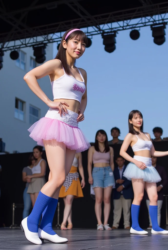 An extremely beautiful Japanese high school girl race queen who highlights her beautiful legs、Overdo She was photographed walking down the runway at a fashion show wearing the new underwear from、She is an eternal idol who combines a clean look with modern charm.。 She creates such beauty。 She feels her own warmth。 She creates a warm atmosphere。 We create beauty。 That's what I want to say。 In her full body photo、The figure features porcelain-like skin and golden hair that radiates a soft glow.。 This is probably、It captured the essence of her timeless charm.、This is the best shot ever.。 Each straight line and curve is carefully expressed.、Breathtakingly beautiful with impeccable detail。 This piece perfectly captures her timeless beauty.。 Divine Proportions、Sharp focus、Full-body photo taken by Kishin Shinoyama、high quality、High resolution、Detailed Background