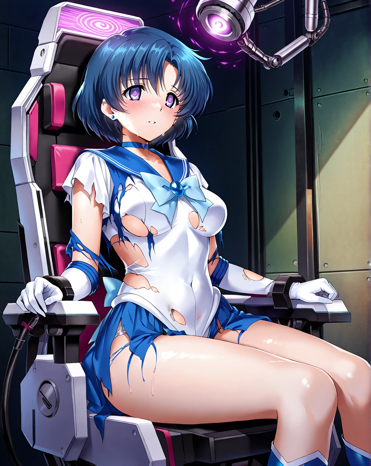(vaginal insertion)(machinery), (metallic accessory), (exotic dancer)embroidery, (mechanical artifact)gears, (wet pussy)ejaculate(exposed vulva)(erect clitoris)(protruding labia), (erect nipples), narrow constricted waist, small hips, Dark Eyes, green eyes, slender legs, sci-fi