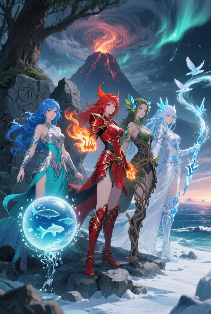 masterpiece, best quality, <lora:DotA_NagaSiren-DEF:0.8> (3girls:1.5), multiple girls, river, forest, standing, (nagasiren:1.5), colored skin, mermaid, monster girl, earrings, vambraces,