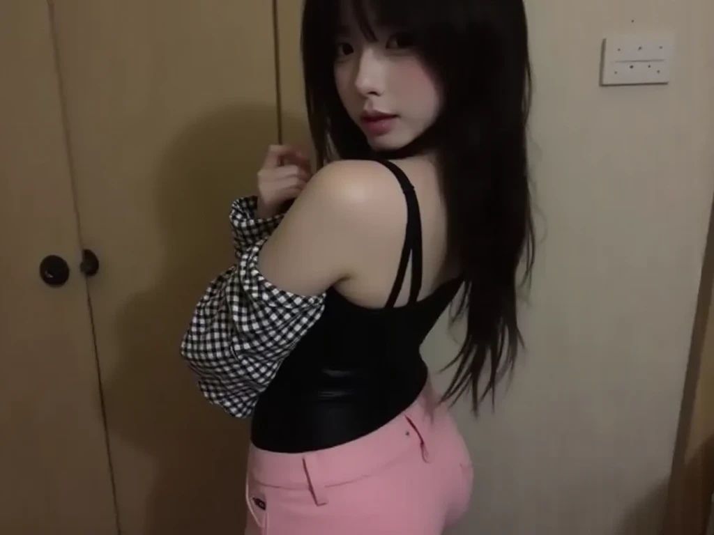 araffed asian woman with glasses and a plaid panties, 18 years old, bbwchan, korean girl, 8k)), 2263539546], thicc, cute panties, 19-year-old girl, young and cute girl, ulzzang, 2 2 years old, 1 8 yo