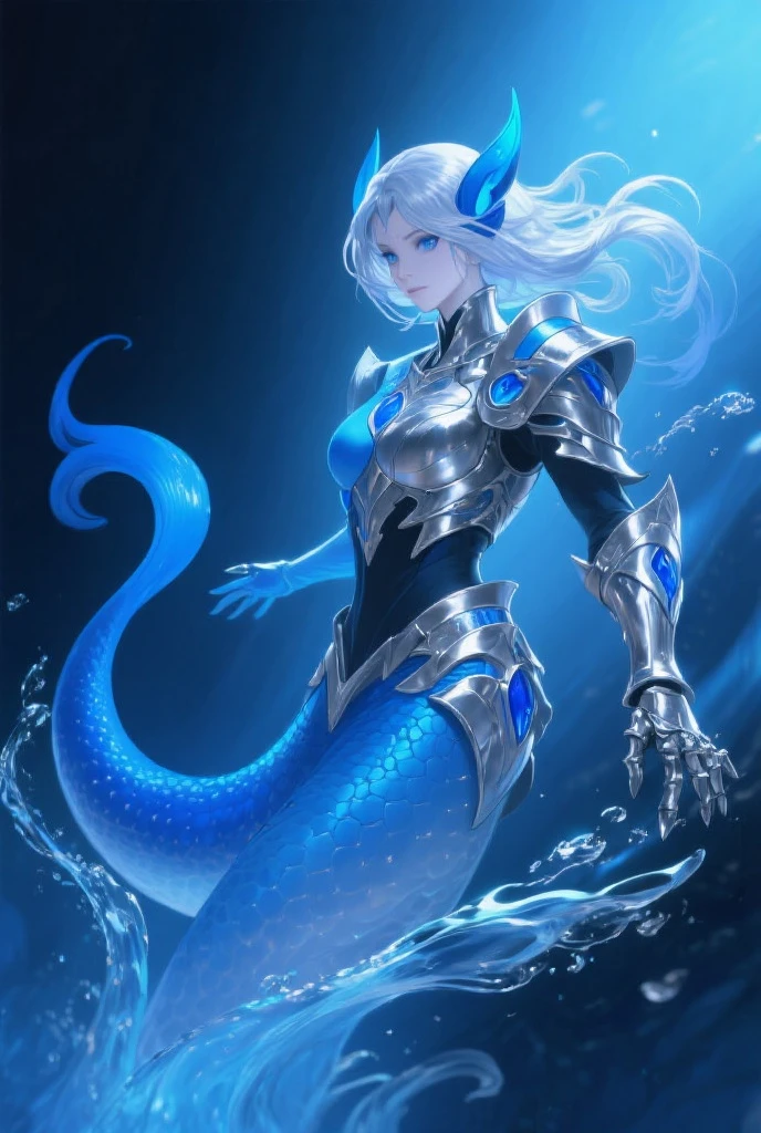 Best Best quality, masterpiece, ultra high res, raw photo, beautiful and aesthetic,deep shadow, dark theme,(photorealistic:1.4),
1girl, latex with frills, bodysuit, sitting, coral, underwater, on seabeds, Headdress, hair ornament, cyberpunk, a high-tech city, full of coral and sea element, drill hair, long hair, blonde hair, gradient hair, yellow eyes, solo, huge breasts, big hair, blue hair, tiara, divine goddess, looking at viewer, sea palace, astraea, full body, Fish ear, Mermaid, (machine: 1.1), (Mecha: 1.1), (Mechanical fish tail: 1.5), (fin: 1.2), (Human arm: 1.2).