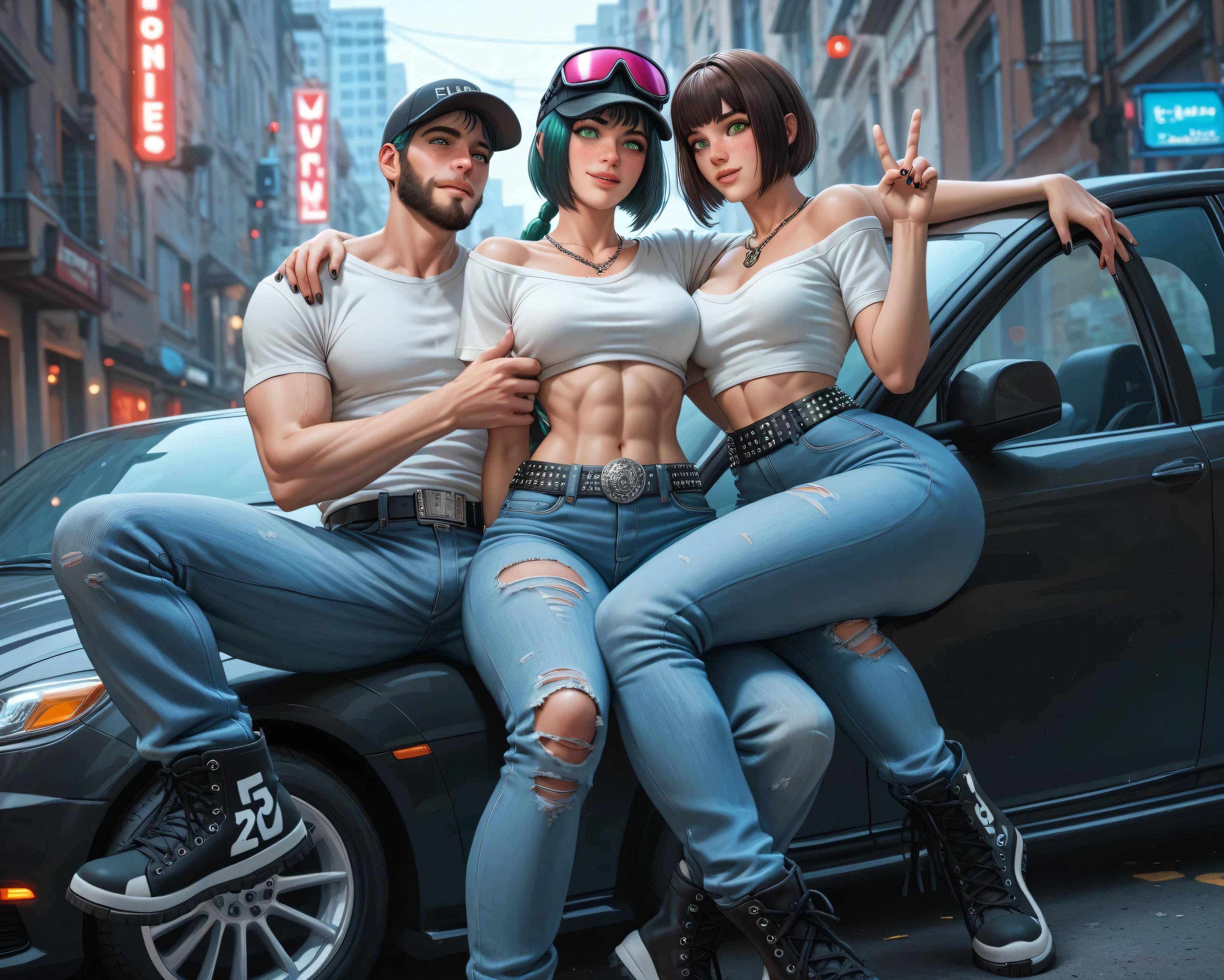 completely naked woman takes guy's dick in her mouth, dick behind girl's cheek, A lot of sperm,girl rides phallus vagina,guy cums on face, short orange hair, Gwen Tennyson Big Breasts,tracer,steering wheel,yorha 2b,Overwatch,Nier orange and short hair,punk makeup,Green eyes,Multicolored silver hair,sexy smile,freckles,Beautiful girl,big breasts,8K,ultra detailed,Realistic,fantasy art,Ear piercing,