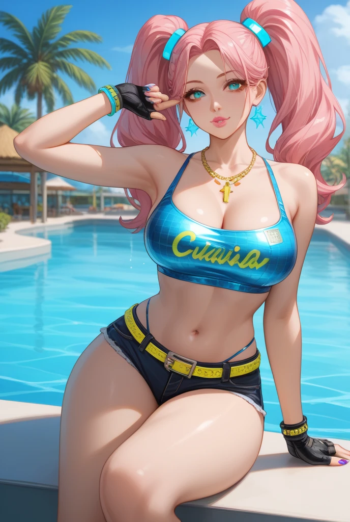 Nami from One Piece. Wearing a super mini skirt