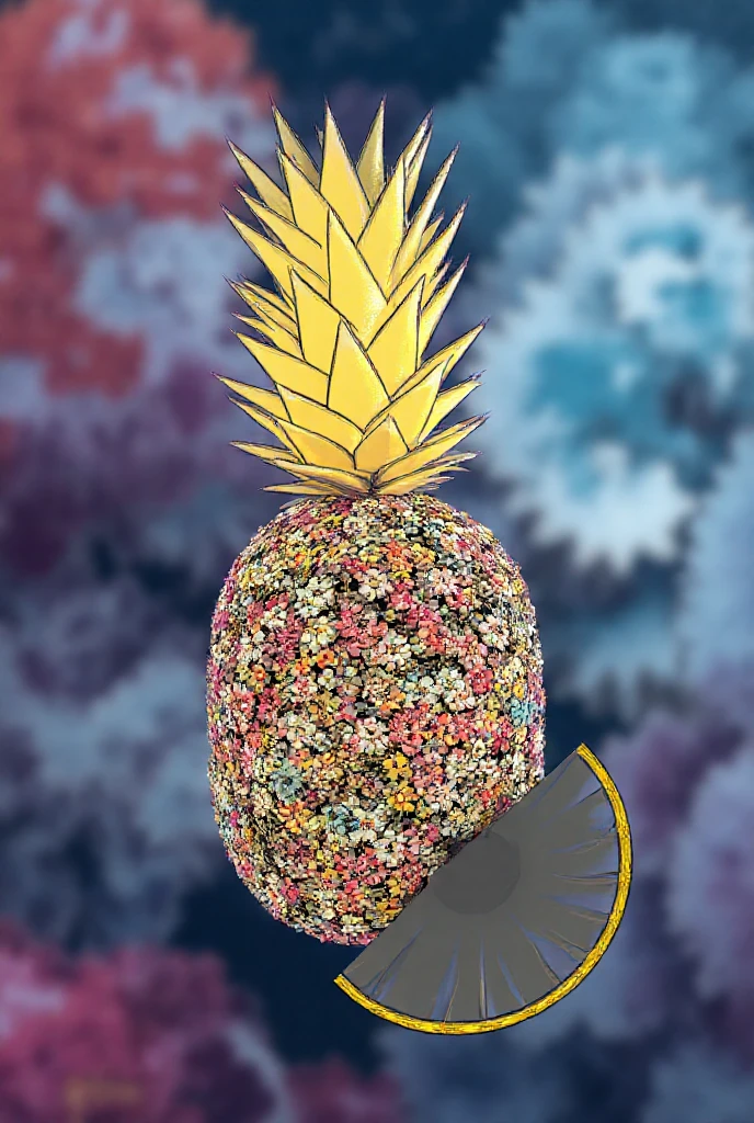 Banksy style pineapple, kinky bondage milf graffiti design white background
