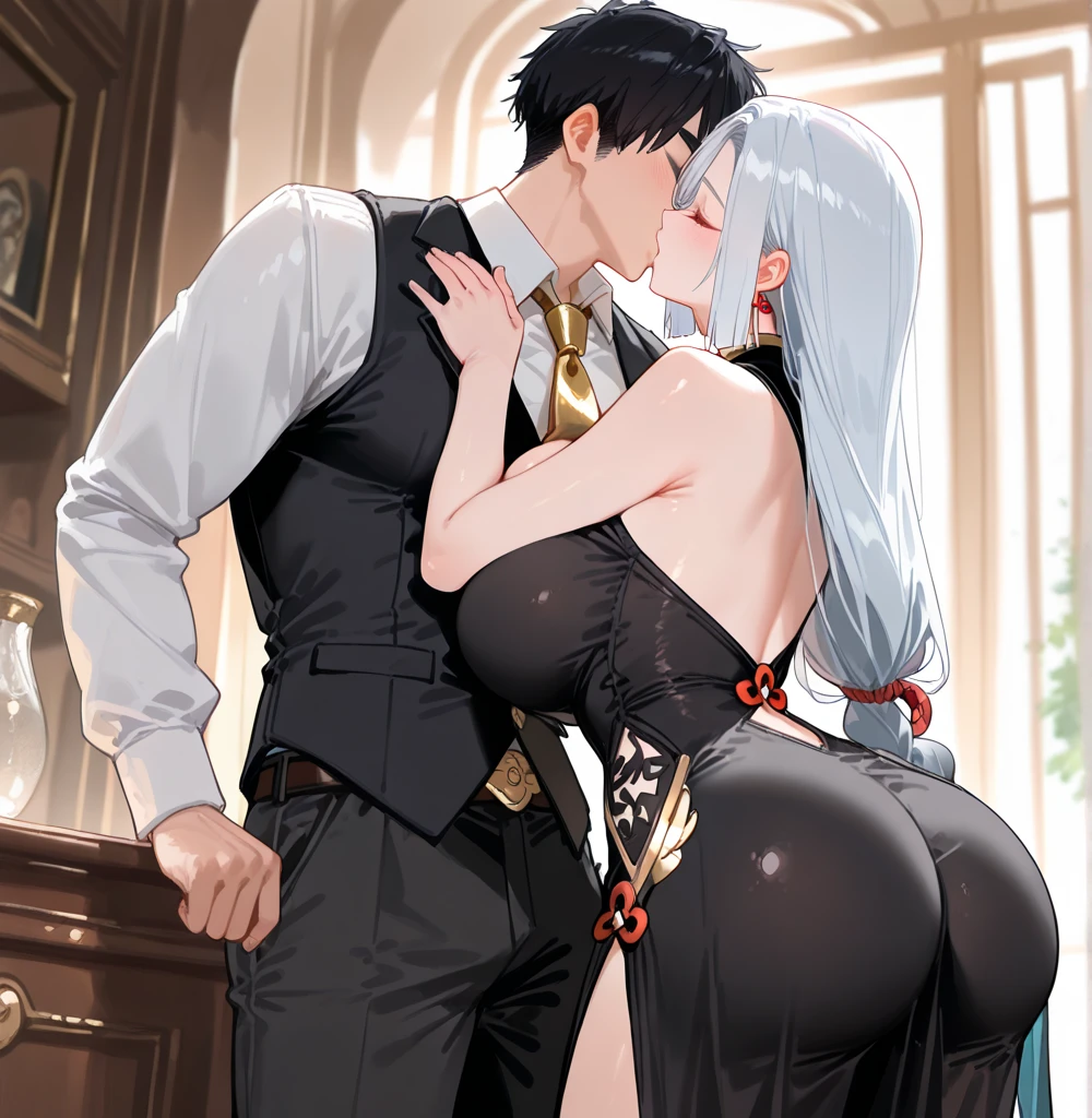 (1 man 1 girl in image) old man is Attracive priest, sexy cleric, whole body, Taboo, priest loved young adult girl, priest fucked girl. A man dressed of 18th century priest's, whore man, long hair, depravated, face pleasure, dominant, with silver hair, Attractive man. Having sex, hug and hug their bodies, man gropes woman's breasts, Rising cock, penetrated pussy. Depravated Girl, beautiful Girl, girl lovely face, whore girl. Cock inside pussy is very visible, open legs,
