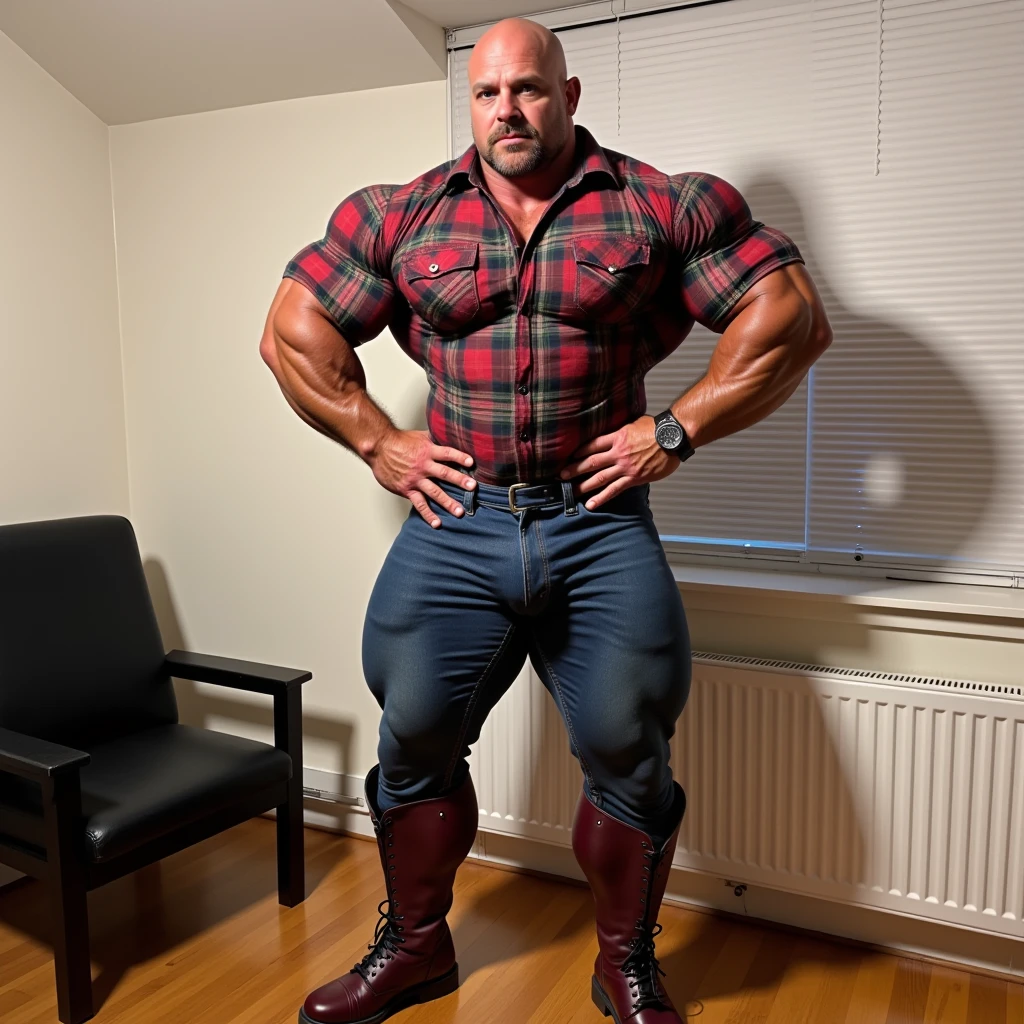 full body portrait, strong burly hairy mature older man(space captain), wearing futuristic captain's uniform insignia (neon and black) (open and revealing) (latex) , gray hair, broad shoulders, round belly, thick feet, bulging micro thong, barefoot, scifi spaceship captain uniform, neon lights, best quality elegant masterpiece, military buzzcut, dark mustache, gray stubble, latex, wearing a latex thong, big bulging crotch, futuristic gear equipment, wearing see through plastic chest armor (neon yellow and electric blue), wearing neon yellow see through chest armor, wearing electric blue latex chaps(see-through) , wearing cool neon sneakers,in spaceship cockpit, lying in spaceship sleeping quarters(bed) (view from above), smiling with teeth showing, nicebulge, waiting in bed, glowing armor, legs up(!) and spread(!) , big muscle ass, wet and dripping ass, hairy pecs, thick long legs, silver hair