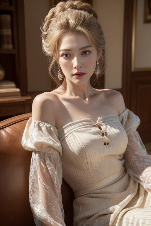 HDTV, 8K, HDTV, Bokeh: 1.3, Photo, (Raw: 1.2, Photorealistic: 1.4, Masterpiece: 1.3), Maximum resolution: 1.3, Ultra HD: 1.2, HDTV, Perfect Body, Beauty: 1.4, Beautiful breasts, cleavage, Japan hair: 1.6, Marie Antoinette style red dress: 1.2