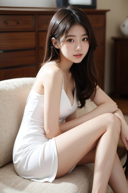 ((Highest quality、8K、masterpiece:1.3))、Wearing a white, wet, translucent kimono、Tie up your hair、Inserting kanzashi、Sexy Japanese Women、Looking straight at the camera、Look into the eyes、Facing forward、Look forward、Beautiful clavicle、Beautiful Eyes, Translucent dress、Translucent Robe、No shoulder straps、Full Body View、Sleeveless、Beautiful beautiful legs、Beautiful inner thighs
