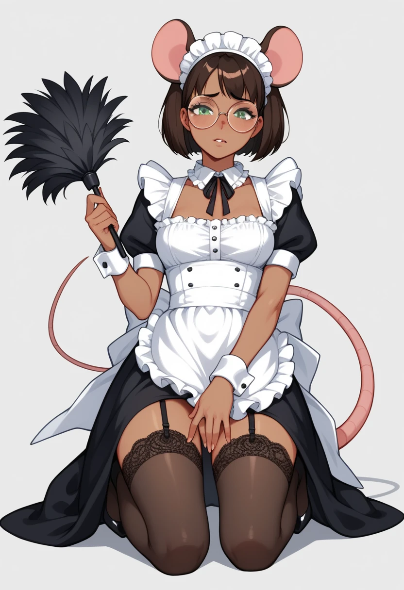 A woman with short hair in high heels and pantyhose and a whip is crushing dick
