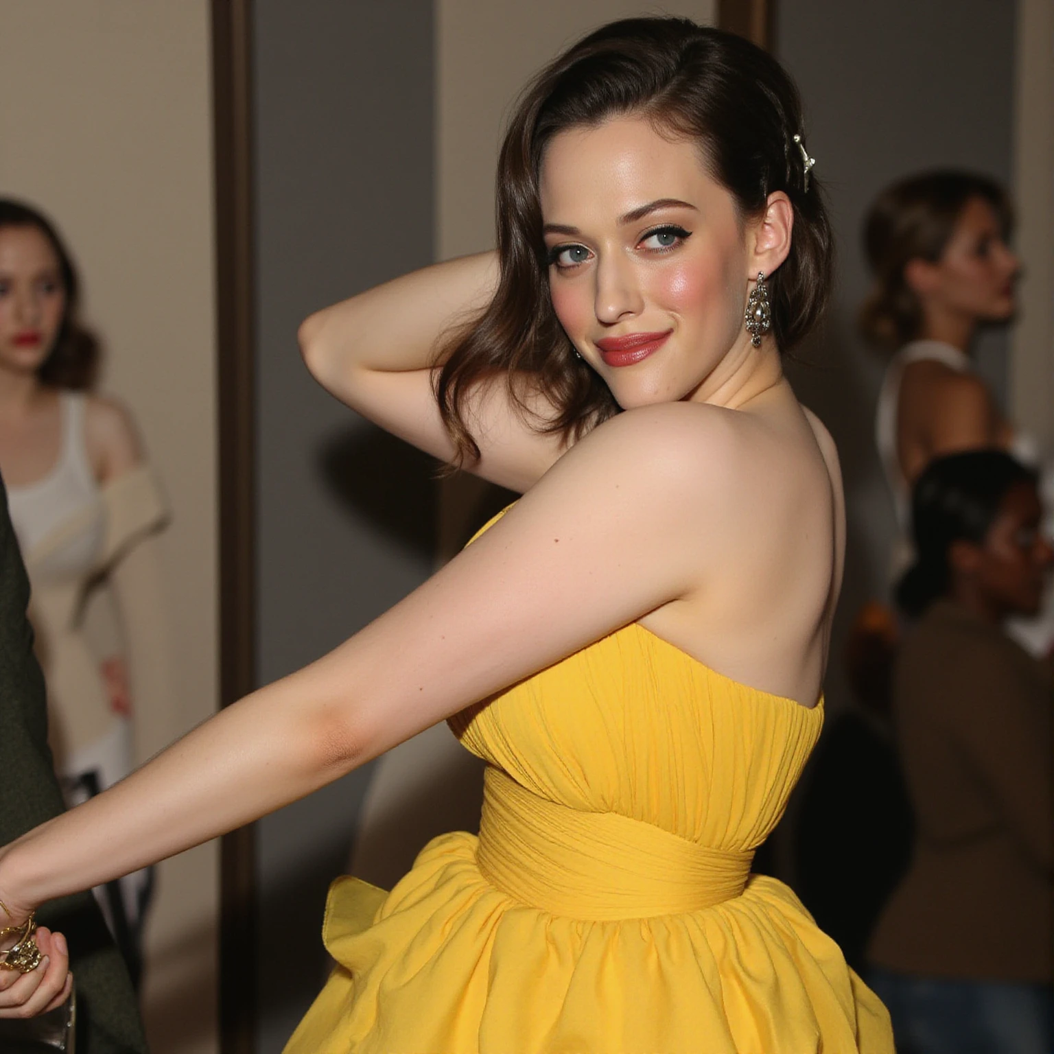 RAW Photo, Portrait, fair skin, slender, wearing torn pantyhose and a mesh crop-top, dancing in a night club, masterpiece, ((Real Life Like Image)), best quality, highest quality, studio lighting, focused, extremely detailed face, real face, ultra realistic, absurd-res, HDR:1.2, highly detail, (Crystal Clear) youthful, epiCRealism,