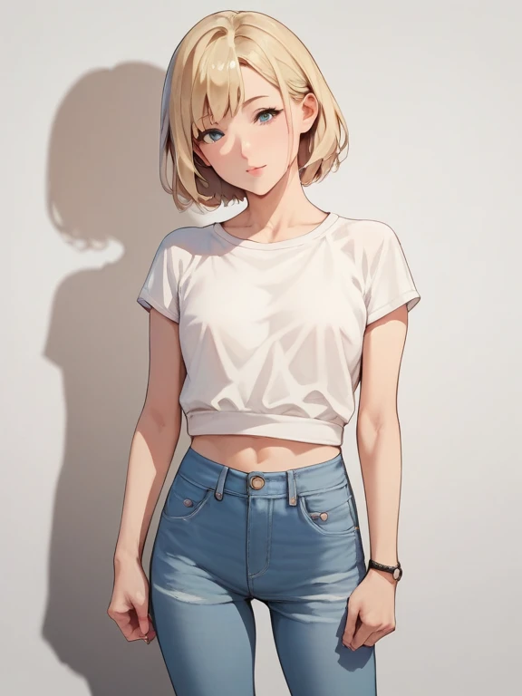 (Masterpiece, Best Quality, Nonsense, Line Art, Detailed Face and Body: 1.2), (Character Sheet: 1.3), (Same Face: 1.1), 1 Mujer, Dynamic Poses ,Slim(serious young woman, white background) beautiful, underwear, no big clothes, let your body be seen, perfect face, well drawn, no clothes except a short white shirt. and short shorts