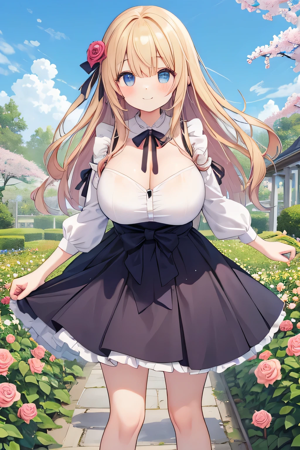 ((anime artstyle)),(Masterpiece),(Best Quality), (Super Detail),((Very Delicate and Beautiful)),(((Solo))),((full body)),(((1 princess in gorgeous lolita dress with voluminous full length hoop skirt))),ornate ruffles,beautiful embroidery,((standing in garden)),Long train,(bling-bling gorgeous gemstone jewelry),detailed face and eyes,jewel-like eyes,cry,((large amount of straight hair,extremely voluminous Very Long Straight Hair)),((gigantic tits,Long tits)),cleavage,(gorgeousfull embroidery and lace),gorgeous corsage,See-through,(extremely gorgeousfull lolita hair ornament)),bling-bling extremely gorgeousfull jeweled tiara,(hoop skirt,crinoline),flowers, flower petals flowing,((Dynamic Angle)),Looking at viewer,((full body)),((extremely gorgeous lolita dress with voluminous full length hoop skirt))