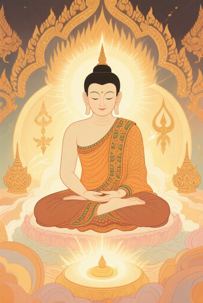 Painting of Buddha sitting on a lotus flower, clean lineart, a Buddhist Buddha, line art illustration, thick vector line art, line art colouring page, bodhisattva, attractive male deity, illustration black outlining, Coloring book outline, contour drawing, clean coloring book page, Buddhism, outlined art, Simple line art, minimalist line art, coloring page