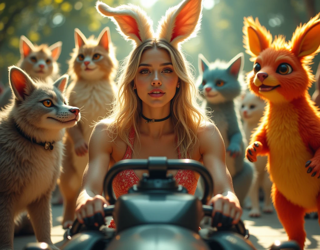 Nude elf with curvy shapes, sitting on the hood, grey volkswagen polo sedan 5th generation, legs spread, depraved, Water is flowing, legs to the sides, white water between legs,