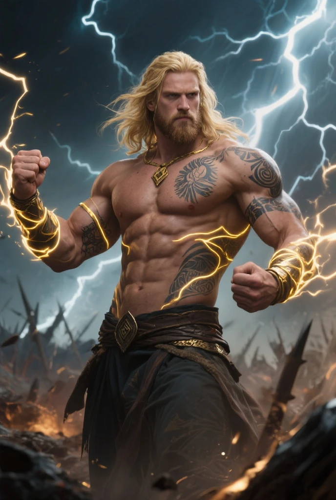 Recreate Zeus, the god of thunder, with a new futuristic version
