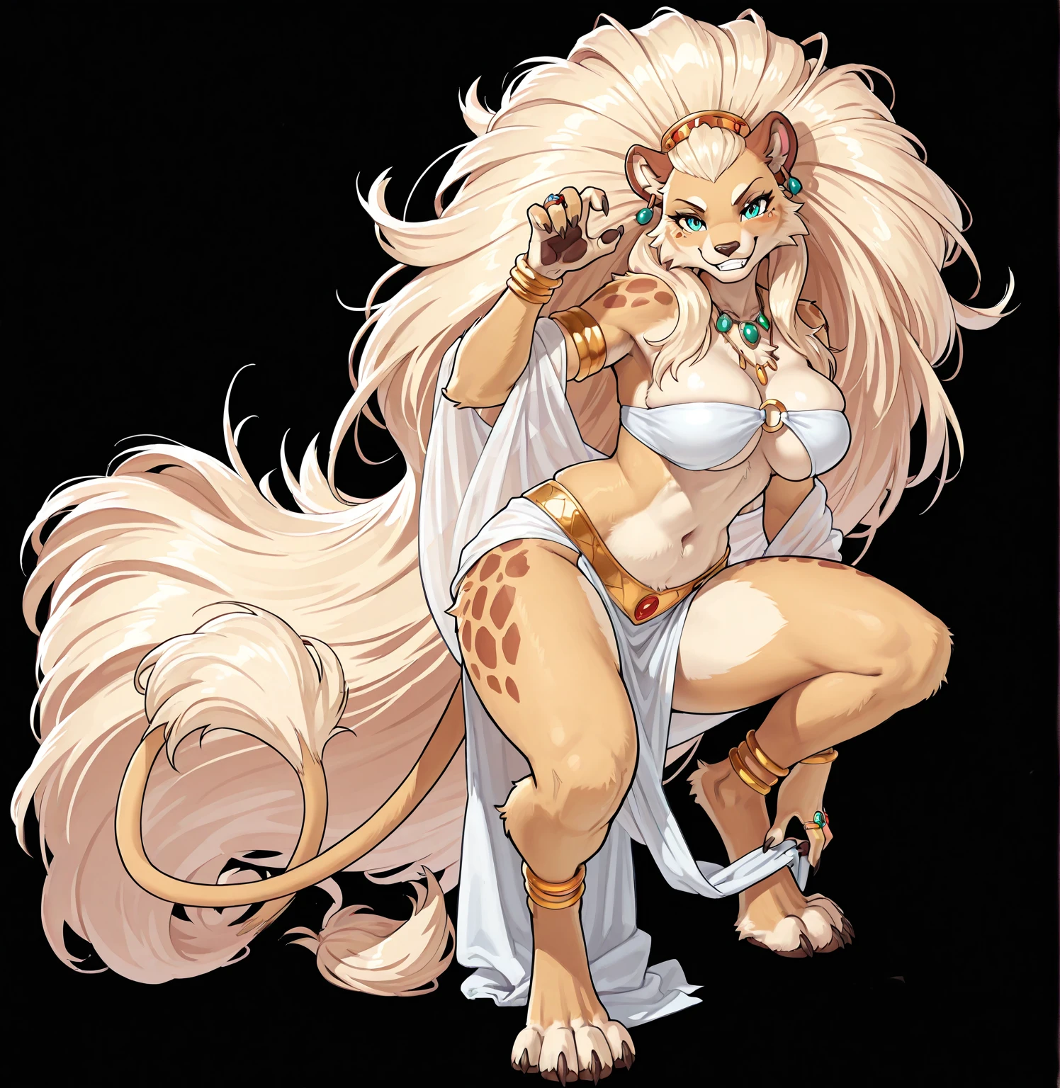 (solo) female anthro cow, long fluffy hair, cow, big breasts, attractive,off shoulder kimono dress, fit body, cow tail,, thicc, freckles, freckles on face, smug eyes, (mad expression), she is standing look to the right, violet background, simple background, thick thighs (side view) high heels