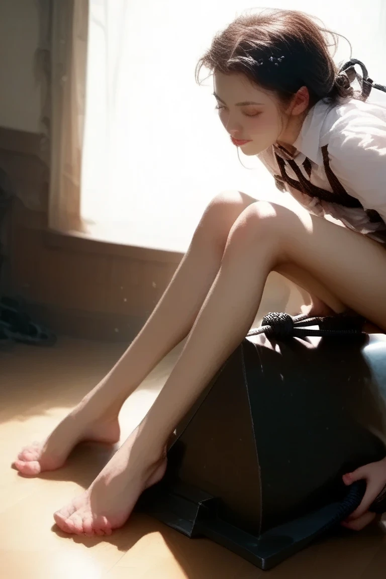 (RAW photo:1.2), (realistic), beautiful detailed girl, very detailed eyes and face, beautiful and detailed eyes, huge file size, High resolution, very detailed, highest quality, [table top:1.6], shape, very detailed, small details, highest quality, 8k wallpaper, movie lighting,15-year-old female student, Sitting on the train, Exposing pants,Sitting with your knees upright, looking at smartphone, school uniform, white panties, on the train, The skirt of the uniform was lifted up,  スカートからwhite panties, school uniform, bag,  long hair, mask, slim body, young face, small breasts