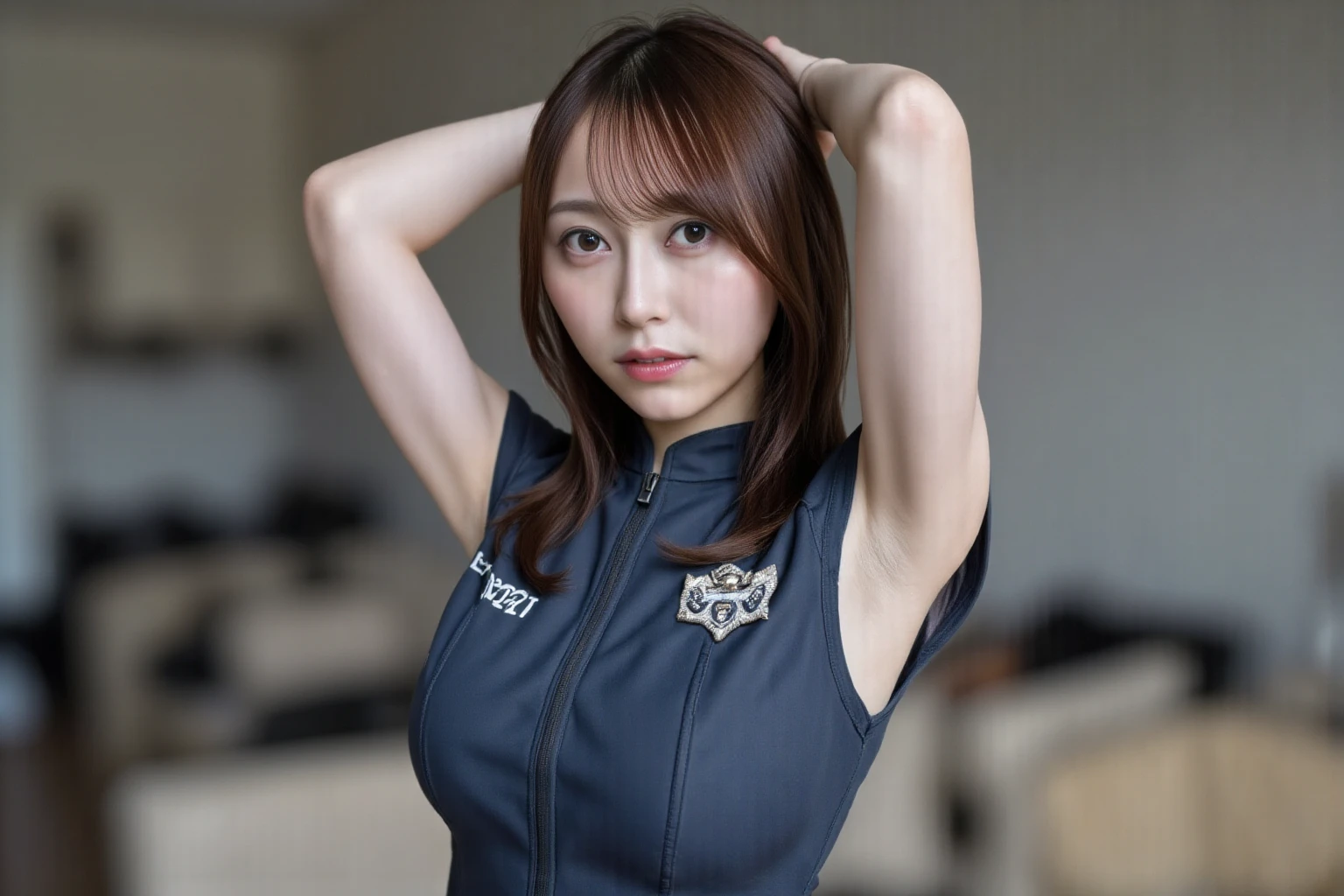 (2girls:1.2), (a detailed full-body RAW photo of a girl), (masutepiece:1.0), (Best Quality:1.4), (超A high resolution:1.2), (Photorealistic:1.4), 8K resolution, Canon EOS R5, 50mm, absurderes, ultra-detailliert, (35 year old), Sharp Focus, Cinematic lighting, Detailed beautiful face, (no-makeup:1.2), (ulzzang -6500-v1.1), petite figure, Detailed skin texture, flat chest, (skinny and fit body:1.6), Detailed brown hair, sweltering,(Very short hair:1.5), realistic glistening skin, (Sweating:1.4), detailed texture, (Japan athletes:1.5), (flat chest:1.5), (????? nipples:1.2), ((cycle uniform:1.5), (bicycle tights), (cyclist:1.2)