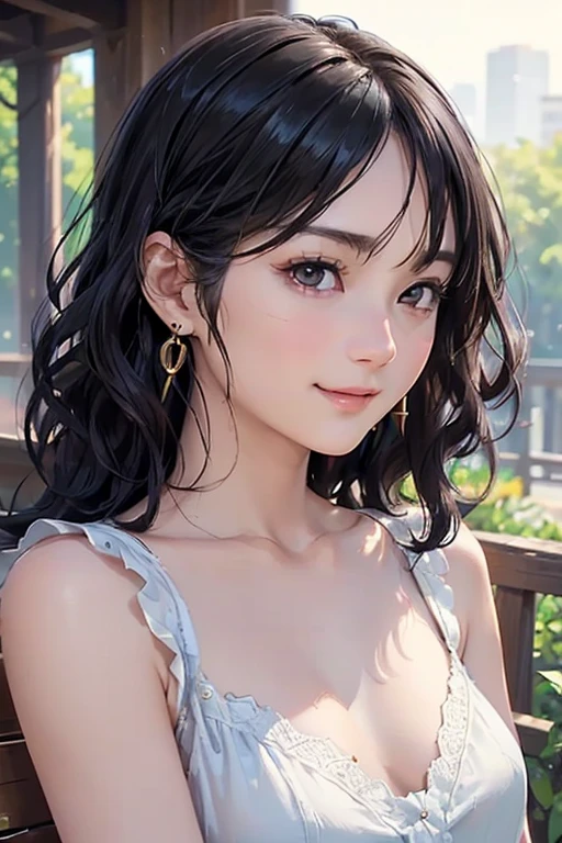 (Masterpiece, BestQuality:1.3), (ultra detailed:1.2), (hyperrealistic:1.3), (RAW photo:1.2), High detail RAW color photo, professional photograph, (Photorealistic:1.4), (realistic:1.4), professional lighting, perfect anatomy, (Big Breasts:1.2), (blush, detailed face), (A happy smile:1.7), Trending Hair&Trending Hairカラーをランダムに, earrings, necklace, bracelet, sexly, erotic sexly, Random sexy gravure poses, (A woman in a green summer dress、花畑でポーズを取りながらA happy smileでセクシーなポーズをとっている。Her pink curls sway beautifully.。:1.3)
