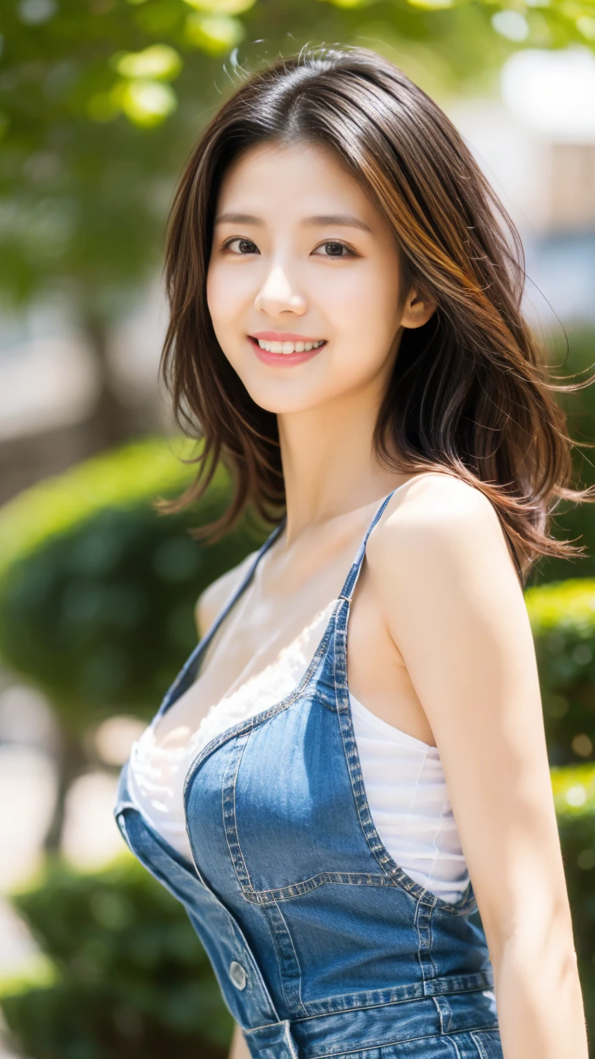 Japanese ),((beautiful girl)),cleavage,An expression that imagines something pleasant:1.2,(perfect body beauty:1.2),((perfect body)),(shy smile),beautiful teeth,