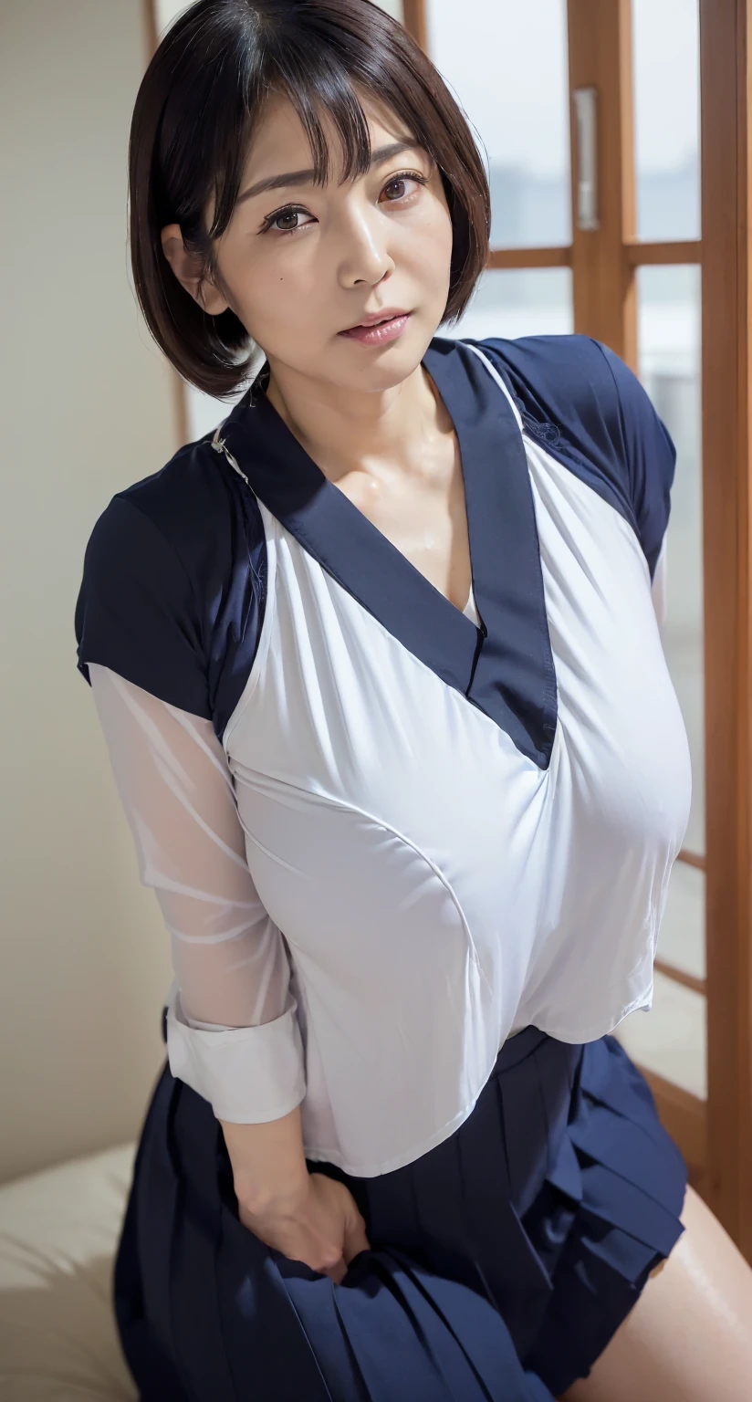 8k,photograph,((highest quality)),High resolution,Super detailed,Realistic,((Japanese)),high resolution,Beautiful mature woman,Photorealistic,Studio Lighting,Professional Lighting,((masterpiece:1.2)),((Glamour beautiful woman)),((T-Shirts)),Erect nipples,((透けるT-Shirts:1.3)),((No bra)),((45 years old)),((Big Breasts:1.2)),looking at the camera,Beautiful Face,Beautiful lighting,lure,Alluring,((Wet:1.5)),bath
