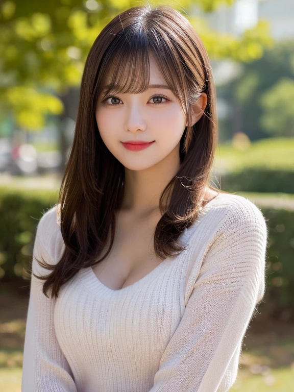 Smile、natta、Raw photography、(((Ultimate Beauty Portrait)))、((glistning skin))、女の子1人、20 year old beautiful girl in Prague、bright expression、((brown haired))、(cleavage of the breast)、(((Very heavy breasts))).(Plaid pleated skirt:1.5)、((Big eyes that shine like jewels))、open cardigan、Open your clothes、panthyhose、Glossy glossy skin、(Medium Hair)、(Silky Ponytail Hair)、(is standing)、(frombelow)、Under the skirt、Under the skirt、(Close-up of underwear from below)、eye liner、Beautiful bangs、Hair between the eyes、((masterpiece、top-quality、ultra-detailliert、Film Light、intricate-detail、hight resolution、ighly detailed))、细致背景、8KUHD、Digital SLR、Soft light、hightquality、Film grain、FujifilmXT3 、Shallow depth of field、natural soft light、Kamimei、Lush bust