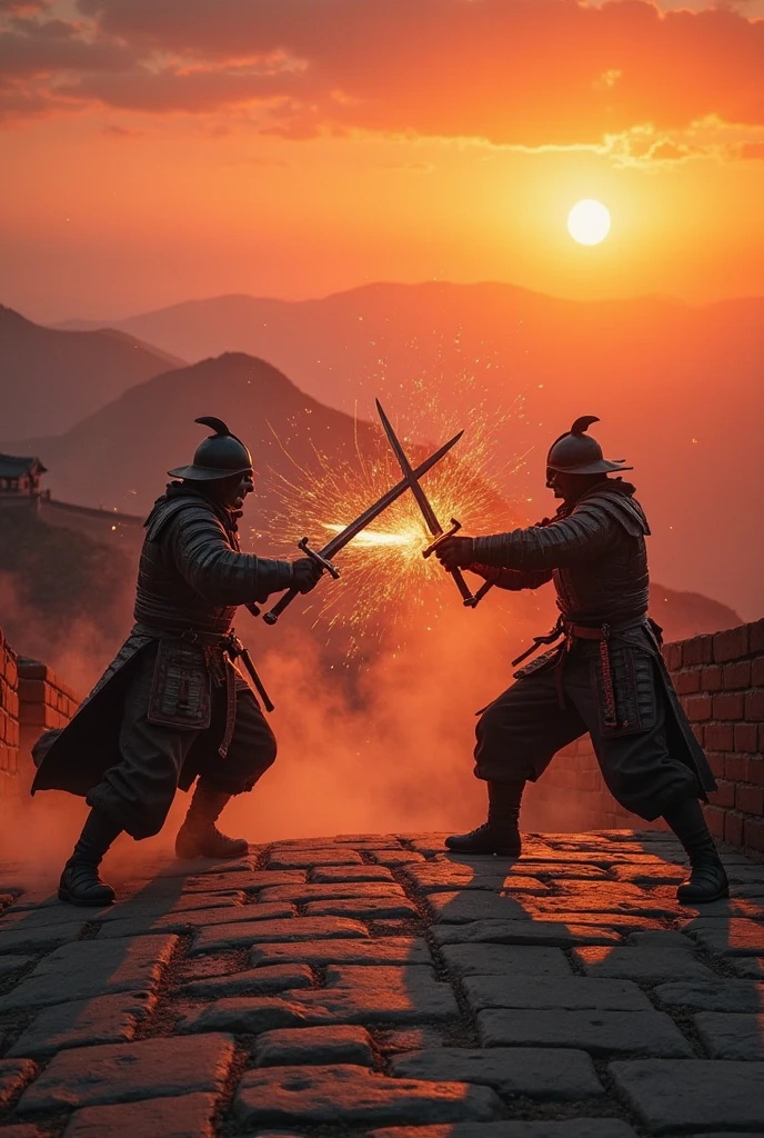 Fight of two Men dressed in armor