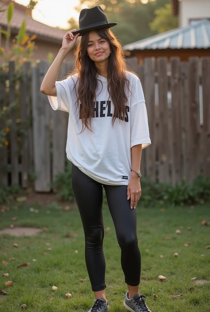 ((Mejor calidad)), ((Obra maestra)), (detallado), cara perfecta, woman standing at a crossroads, a corner, there is a traffic light, and stopped vehicles, many people cross the road, she wears loose clothing, loose black pants, white oversized sweatshirt, full body, urban shoes