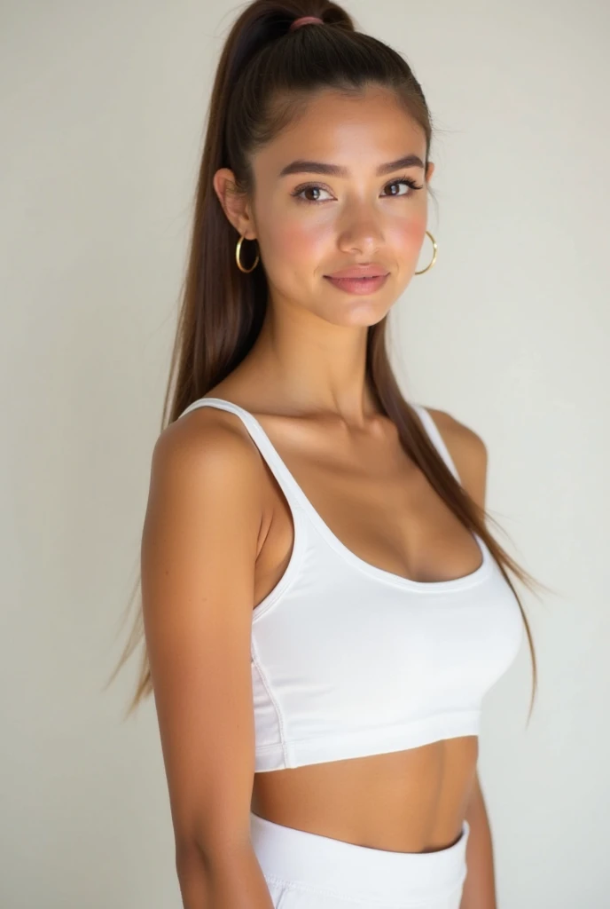 Photographie naturelle d'une belle fille,20 ans, Assis sur l'herbe, porter un crop top ample, Se pencher, cheveux longs et fluides, Grand buste, close your eyes to the camera, symmetrical eyes, symmetrical face, photorealistic, photographie, Disposition de la parcelle, specular lighting, Volumetric facial light, Chemin des cheveux, Ombres visibles, complexe, elaborate