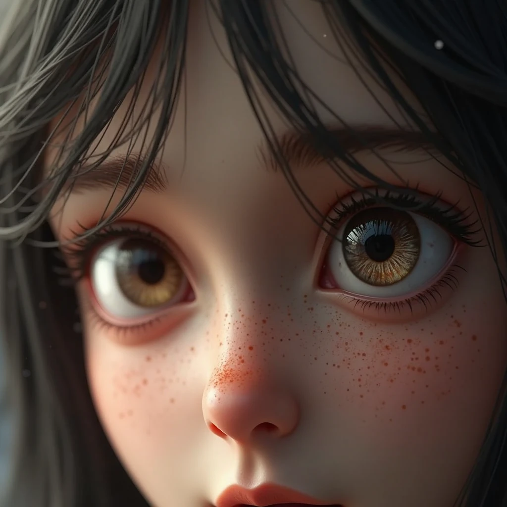 A girl surprised.