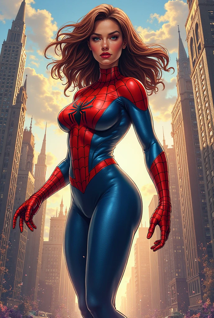 Anne Hathaway、マーベルコミックの映画Poster、so beautiful、Movies about Spider-Man、sexy、whole body、Wearing a skirt、Premiere Date、Poster、belly buttonを突き出す、new york、She's wearing a ripped Spiderman suit、The suit is torn、Wearing a skirt、Red and black color scheme、dynamic、masterpiece、Highest quality、Super detailed、Very detailed、Delicate and beautiful shine、Ultra-high resolution、Cinematic、break、breakドロップ、(Torn clothes:1.5)、(Wet clothes:1.4)、Bare shoulders、Real Rain、Wet Hair、belly button、Exposed Skin、sexyな肩を披露