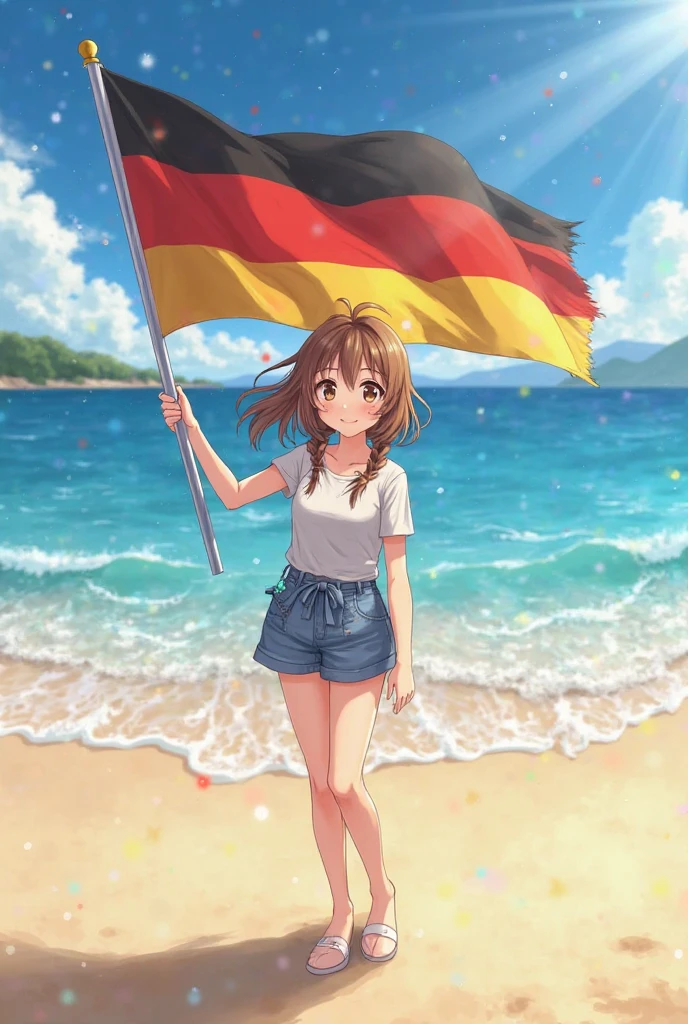 (((Australian flag-inspired outfit:1.3))),(((Woman in men's clothing:1.3))),(Federation Star),(masterpiece,Highest quality,Ultra-high resolution output images,Write boundary depth,Intricate details,Adding dimension to your subject with the contrast of light and shadow,Anatomically correct facial structure),(Picture Mode Ultra HD,)