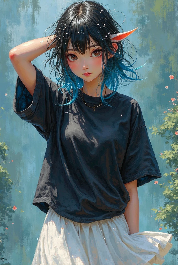 realistic, girl,flat chest,Slender,long hair,,multicolored hair, two-tone hair, split-color hair,prison