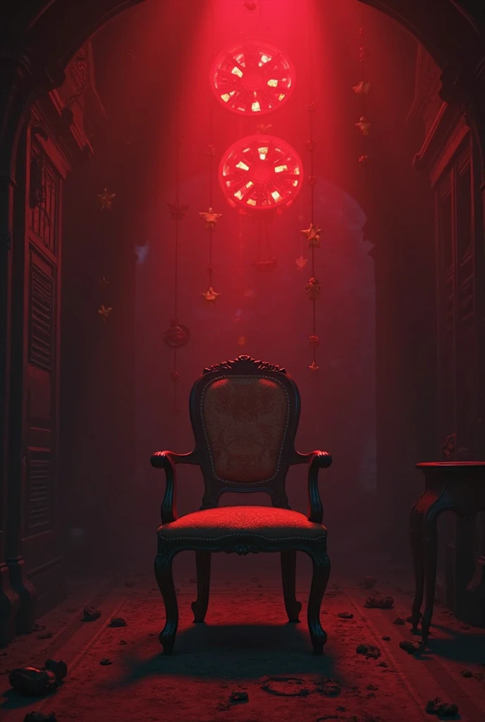 <lora:BloodMagic:1.0> bloodmagic Exoplanet Discovery and Observation Center, Toothbrush and Toothpaste,Dragon Egg,Magical Runes,Wand, Kilim Weave tapestry and Carpet, Recessed Ceiling Lights, Ambient Lighting, Neo-Noir