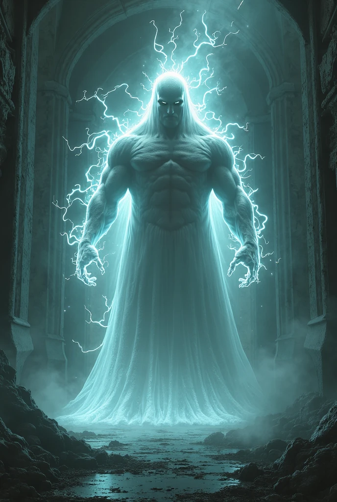 A muscular ghost covered in sheets