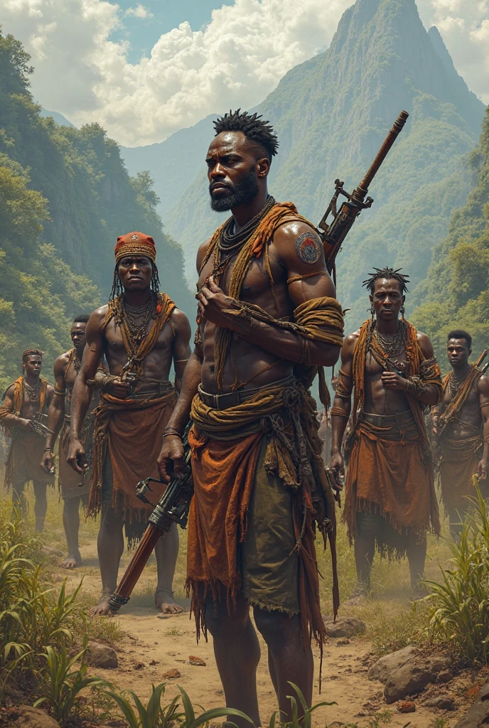 Native people in Imperial army uniforms as they assimilate into the Imperial army