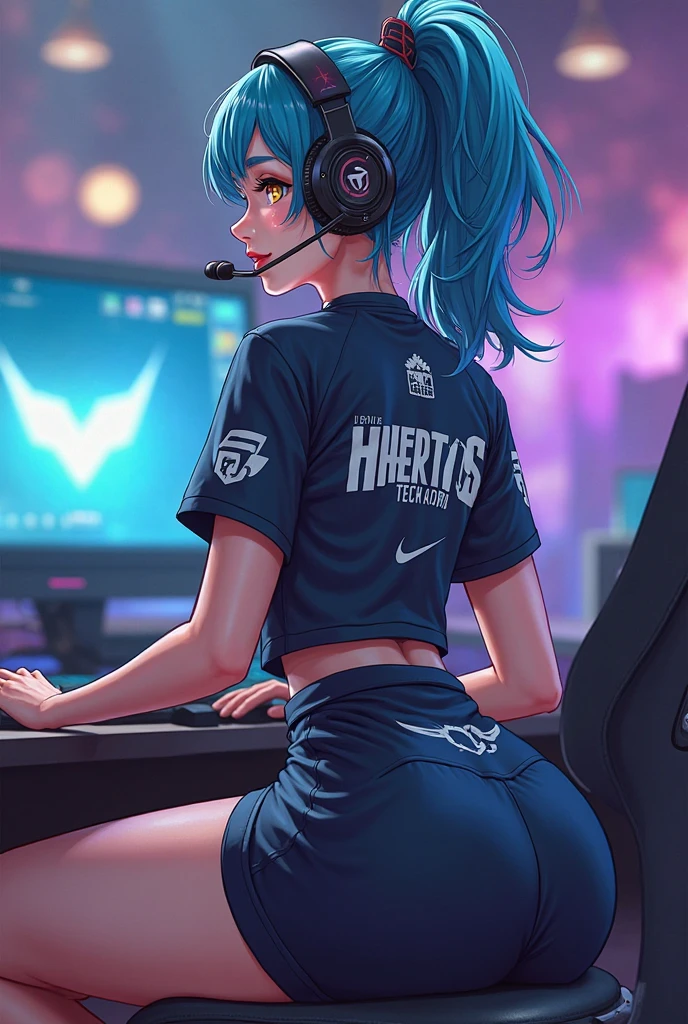 Uma jovem e fofa bonita de e-sports