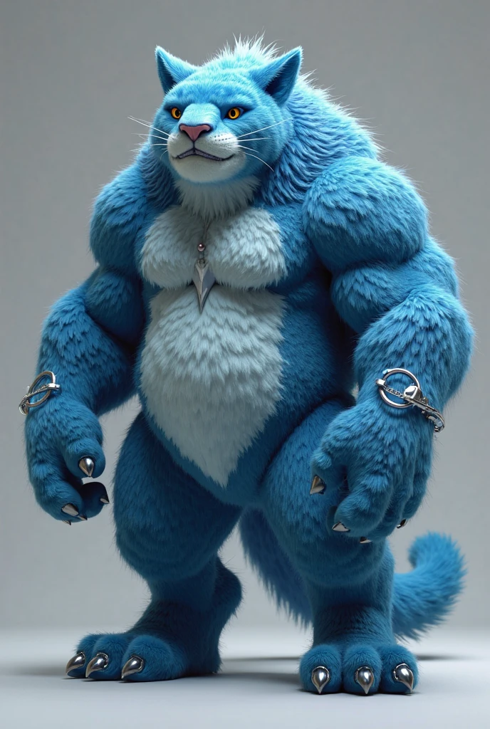 Prison Scene, Prison Cell, Blue Cat, Black Clothes, Prison Jumpsuit, Flex, Muscular, Barazoku, Evil Smile, Torn Clothes, Bulge, by Taran Violinist, scar near the eyes, tattoo, thug, imminent sex, translucent clothing, shows paws (sharp focus, masterpiece, 8k, complex art, hyperdetailed, high detail).
